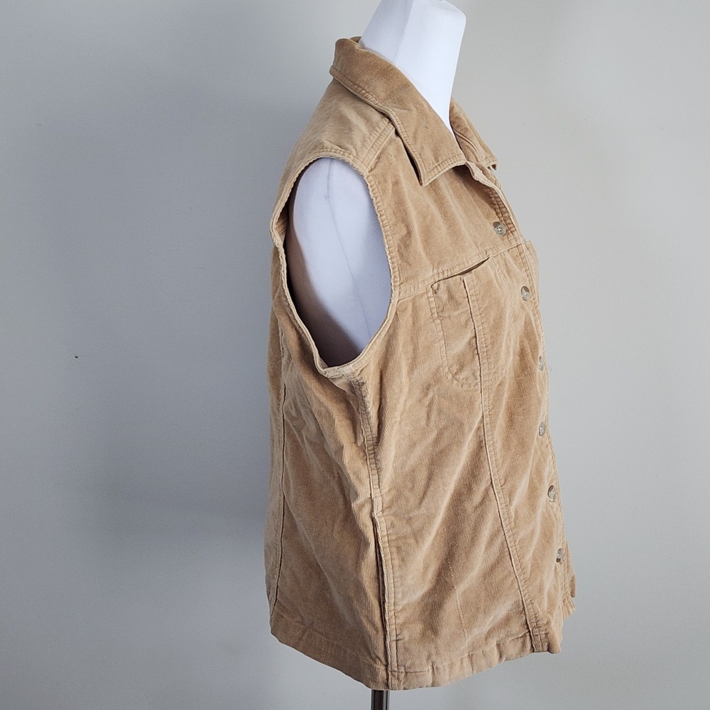 Northern Reflections Corduroy Vest Womens Large Tan Button Up Utility Gorpcore - Picture 3 of 14